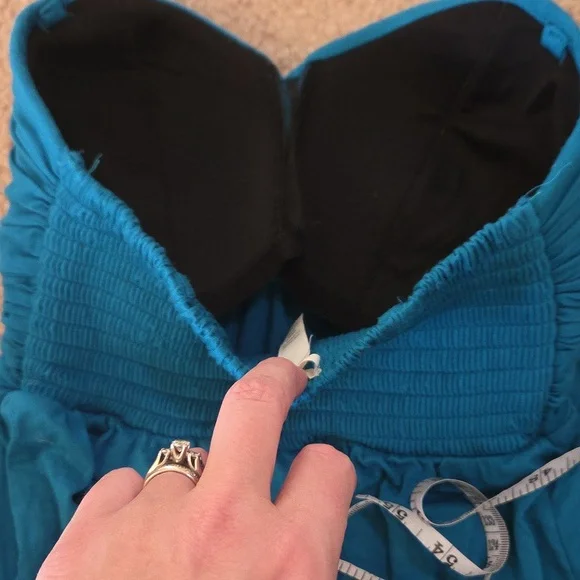 Soma | Blue Strapless Sweetheart Neckline Dress Size XS - Picture 6 of 6